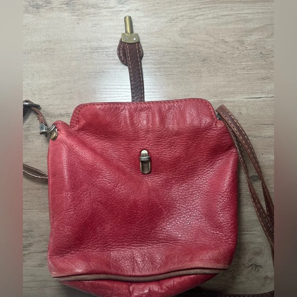 Red Leather‎ Crossbody Bag